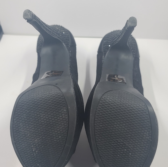 BEBE Black Lace Stiletto Open Toe - Picture 2 of 8